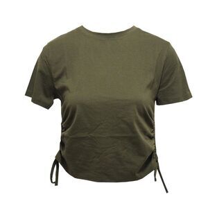 TriDri Womens/Ladies Ruched Crop Top / Olive